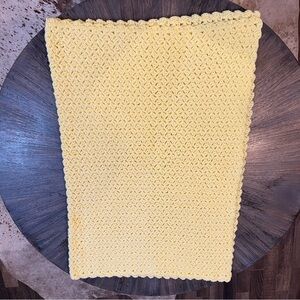Hand Crocheted Yellow‎ Baby Blanket. 44” X 33”